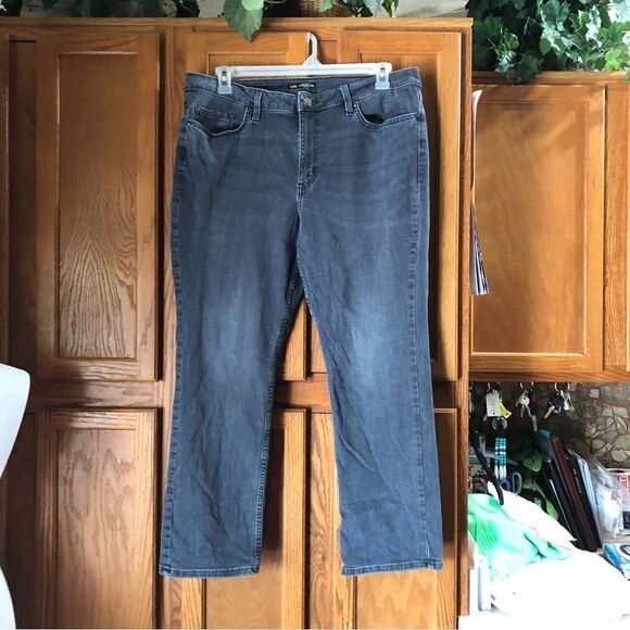 LEE Straight Jeans Mid Rise Stretch Denim Gray - 16P - Picture 1 of 11